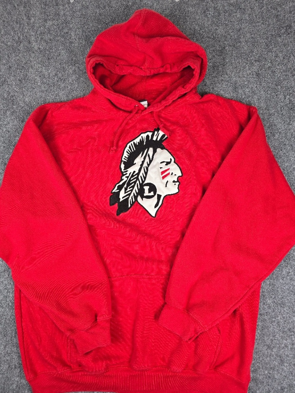Vintage CI Sport Liberal High School Redskins Mascot Hoodie L (Fits XL 27x30)
